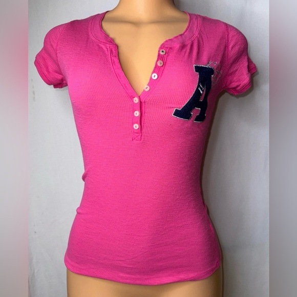 A-Embellished Pink Aeropostale Short Sleeve Top - Picture 5 of 6